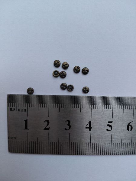 Гудзики мініатюрні металеві 2,5 мм Pug-11 фото
